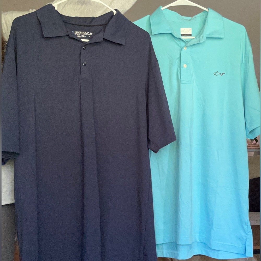 Bundle of 2 Nike and Greg Norman Golf Dri-fit tees